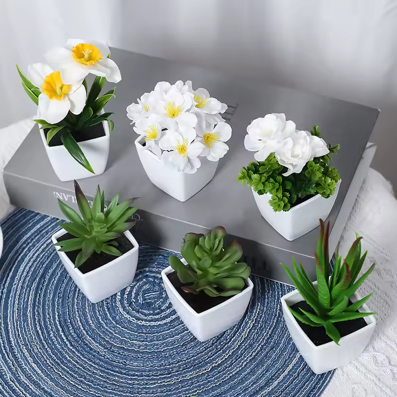 6PCS, artificial plants small bonsai